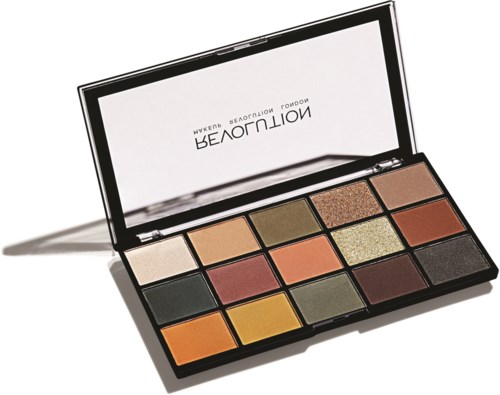 Eine Make-up-Palette mit 12 unterschiedlichen Lidschatten in einem rechteckigen Gehäuse.