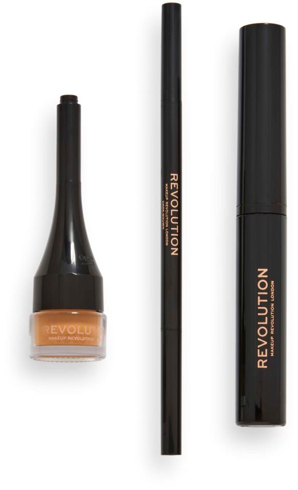 Makeup Revolution Ultra Brow Builder Kit Light Brown 10ml
