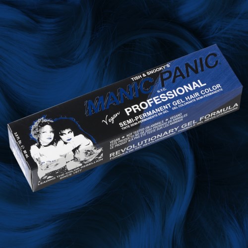 A box of hair gel with blue and black text, featuring two children and branding for professional hair styling.