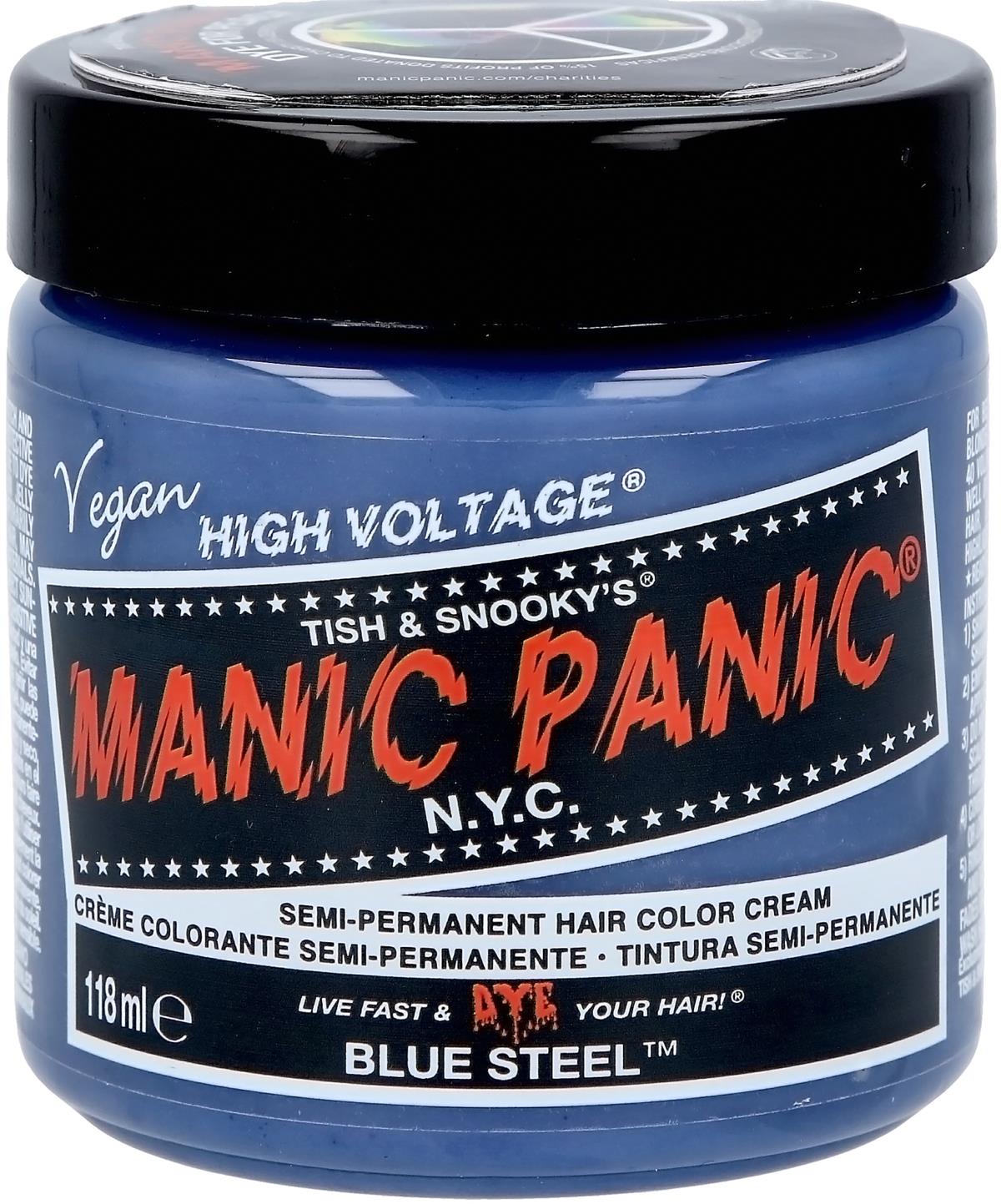 Manic Panic Semi-Permanent Hair Color Cream Blue Steel