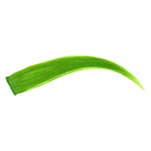 En enda böjd streck av ljusgrön färg eller marker på en vit bakgrund.