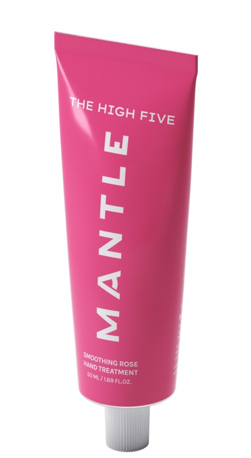 Pinkki putki, jossa lukee 'Man-TLE' ja 'The High Five', käsihuoltoon, 168 fluid ounces.
