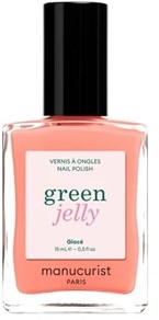 Flasche mit pinkfarbenem Nagellack namens Green Jelly von Manucur Paris.