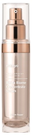 A bottle of skincare serum with a spray top and a clear label showing the product name and details.