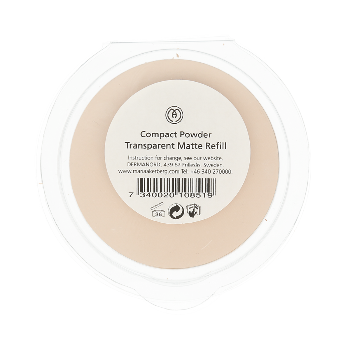 Maria Åkerberg Compact Powder Refill Sticker Transparent Matte | lyko.com