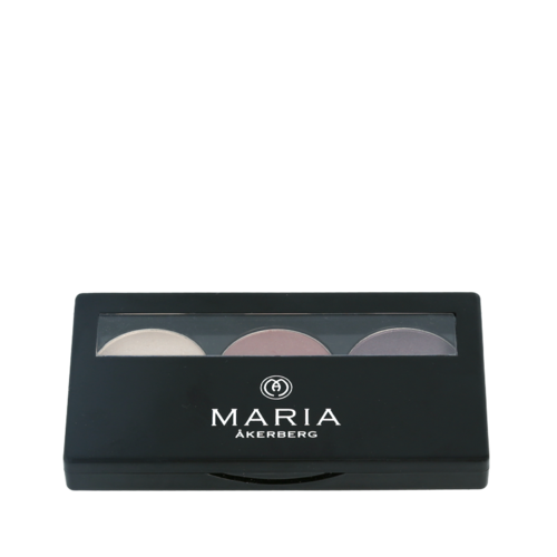 En makeup-palett med tre nyanser i en svart låda, märkt Maria Åkerberg.