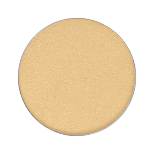 Pyöreä beige meikkipuuterivispil, jota käytetään meikin levittämiseen.
