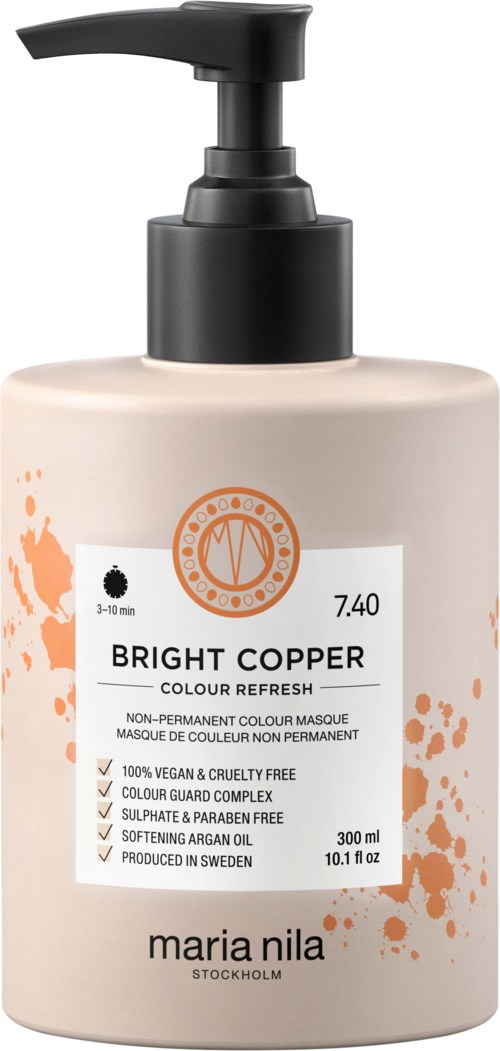 maria nila Colour Refresh Non-Permanent Colour Masque 7.40 Bright Copper