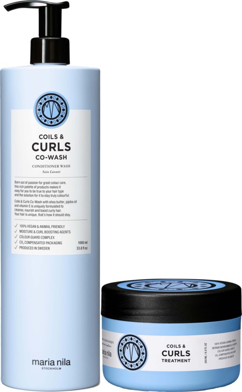 maria nila Coils & Curls Bundle Conditioner Wash 1000 ml & Masque 250 ml