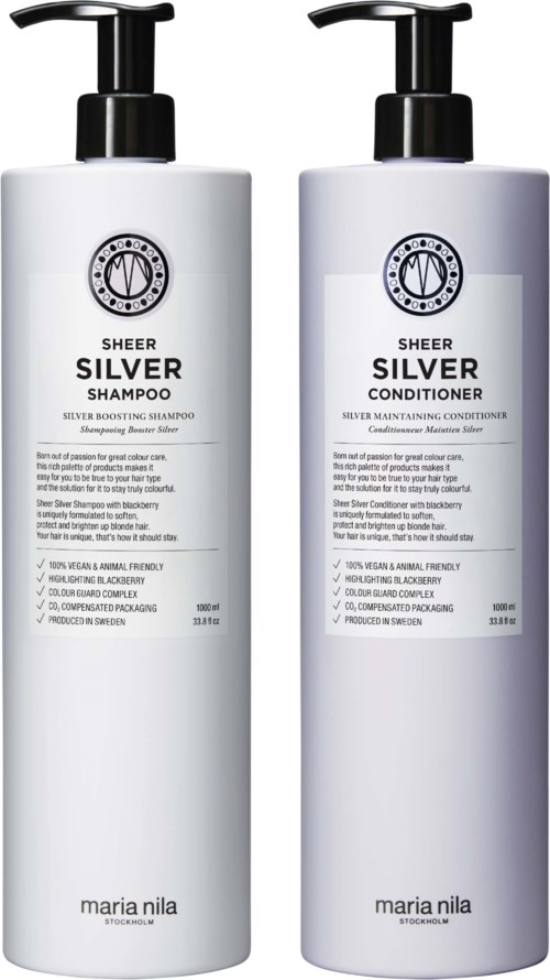 maria nila Sheer Silver Bundle Shampoo 1000 ml & Conditioner 1000 ml