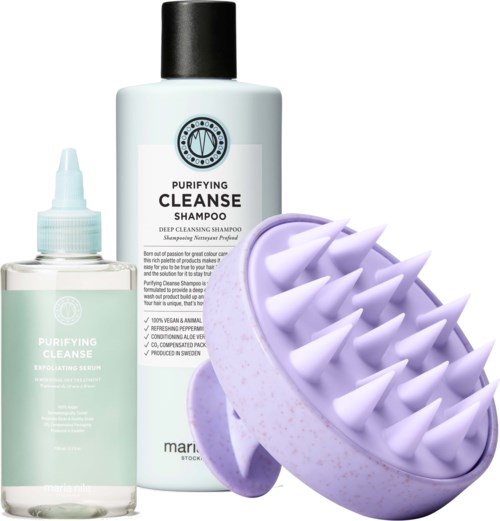 maria nila Purifying Cleanse Bundle Shampoo 350 ml & Serum 150 ml & Scalp Brush