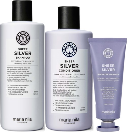 maria nila Sheer Silver Bundle Shampoo 350 ml & Conditioner 300 ml & Masque 50 ml