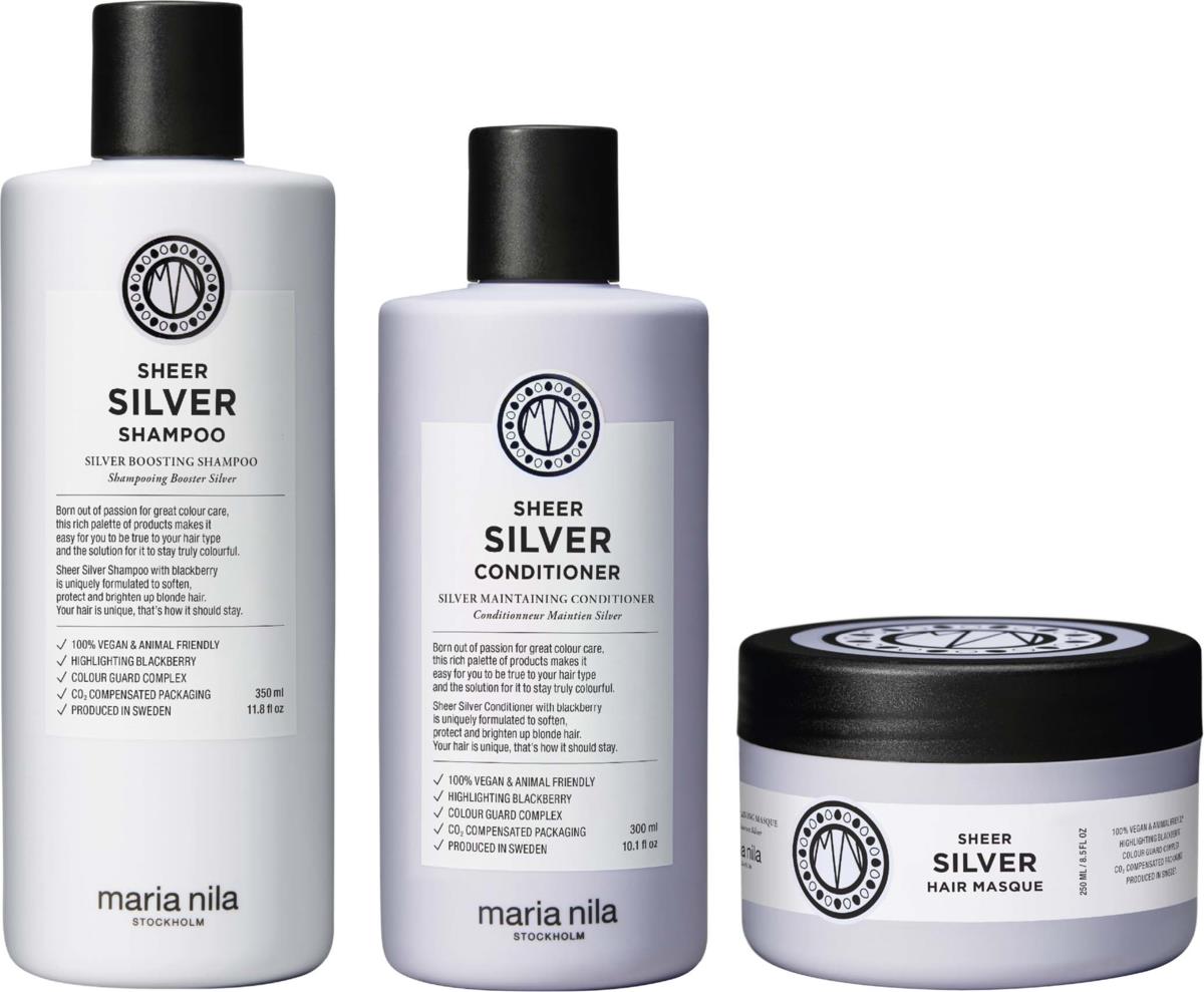 maria nila Sheer Silver Sheer Silver Trio - zestaw z szamponem, odżywką ...