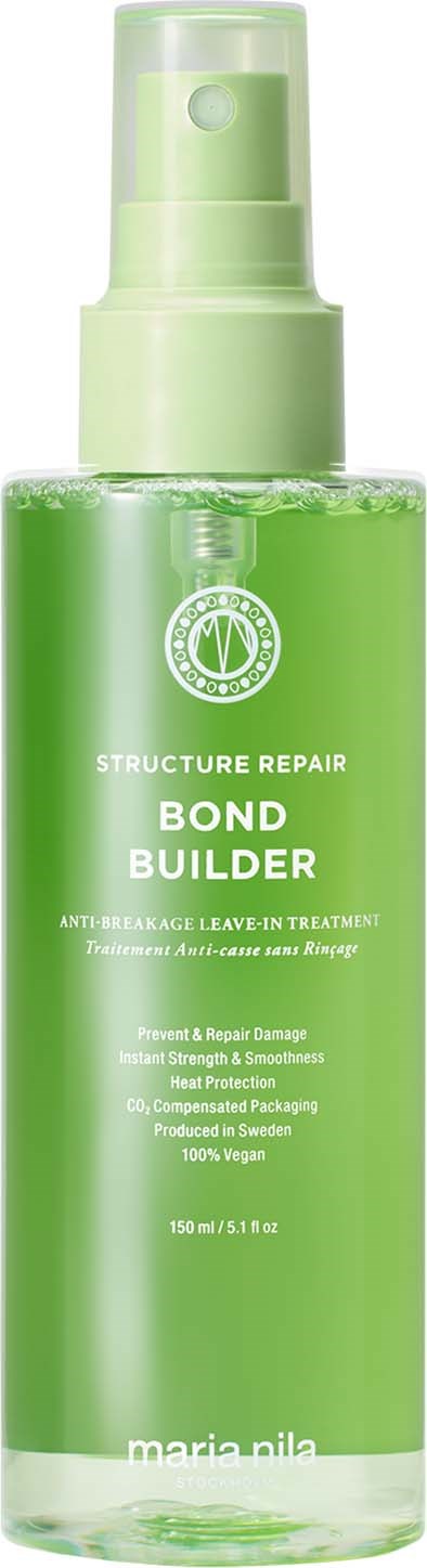 Vihreä suihkepullo nimeltä Bond Builder hiusten korjaamiseen ja vahvistamiseen. Sisältää 150 ml tuotetta.