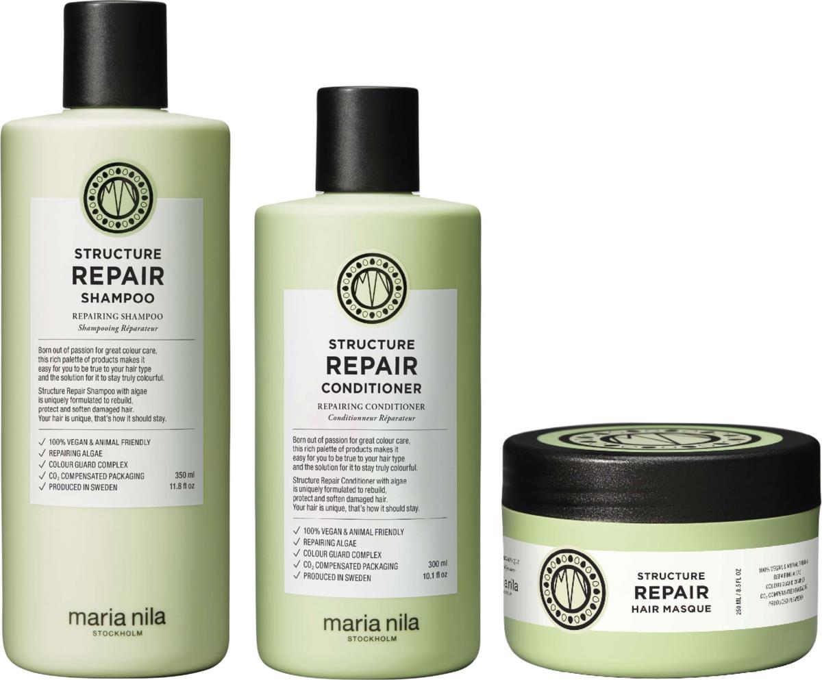 maria nila Structure Repair Bundle Shampoo 350 ml & Conditioner 300 ml & Masque 250 ml