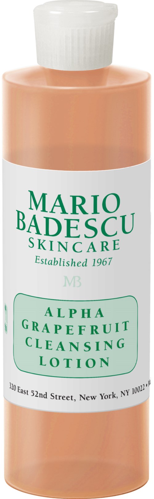 Flaska med Alpha Grapefruit Rengöringslotions från Mario Badescu Skincare, grundat 1967.