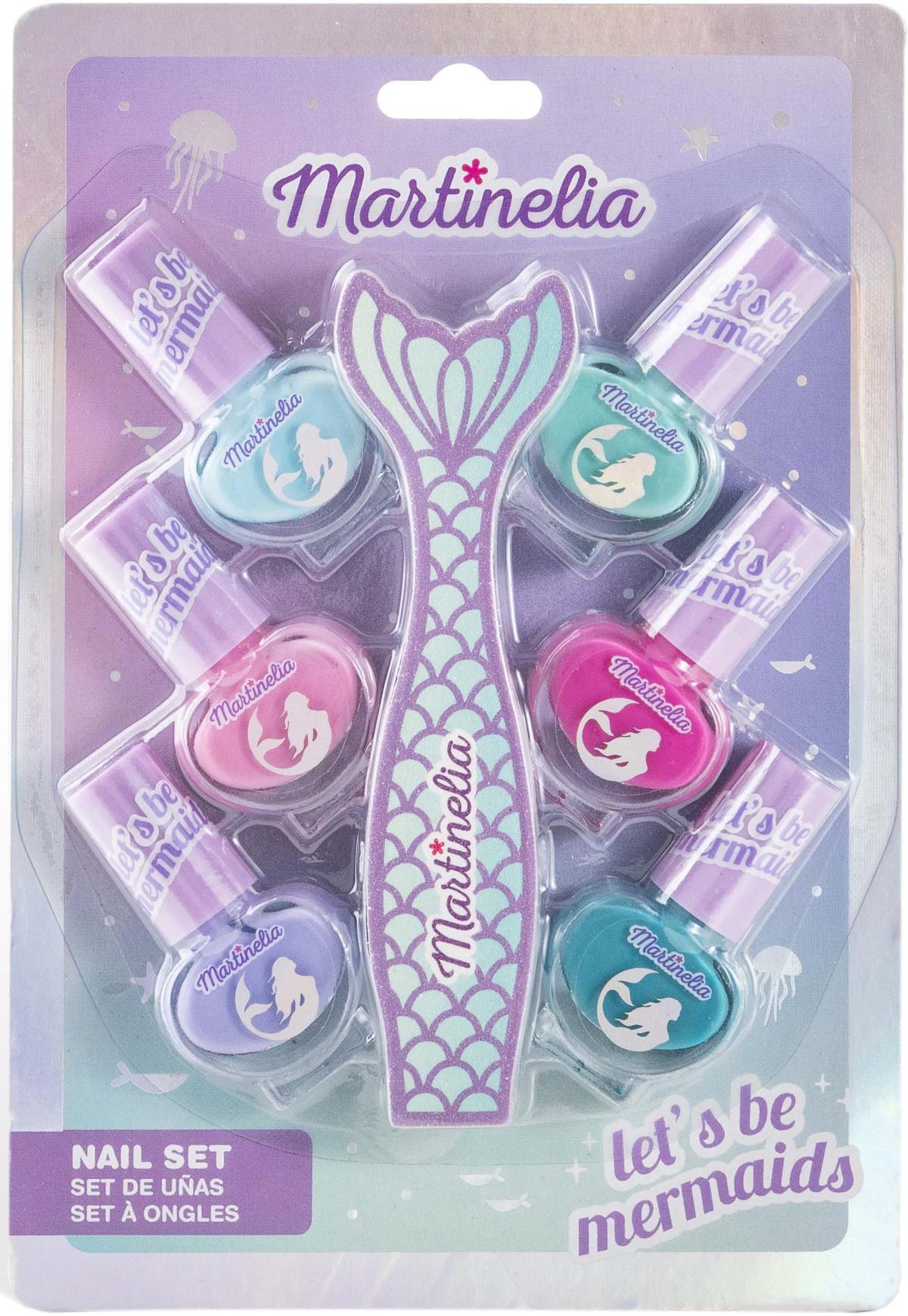 Cartera De Maquillaje Martinelia Let's Be Mermaids – 52 Sombras, 8 Brillos, 6 Rubores Y Brochas, Estuche De 12x24,5 Cm