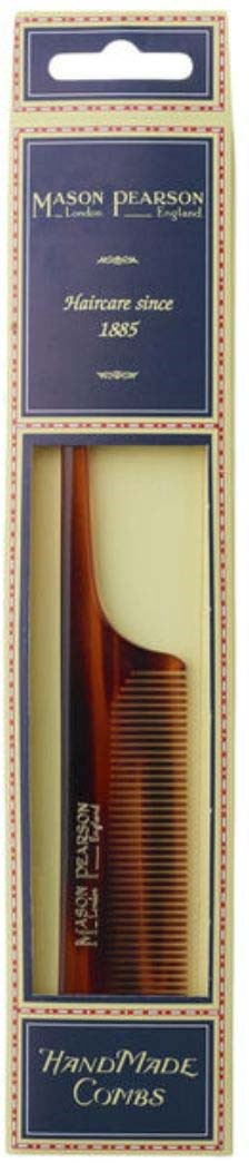 A package with a handmade comb, including a wooden or plastic comb and a brush, in a branded box.