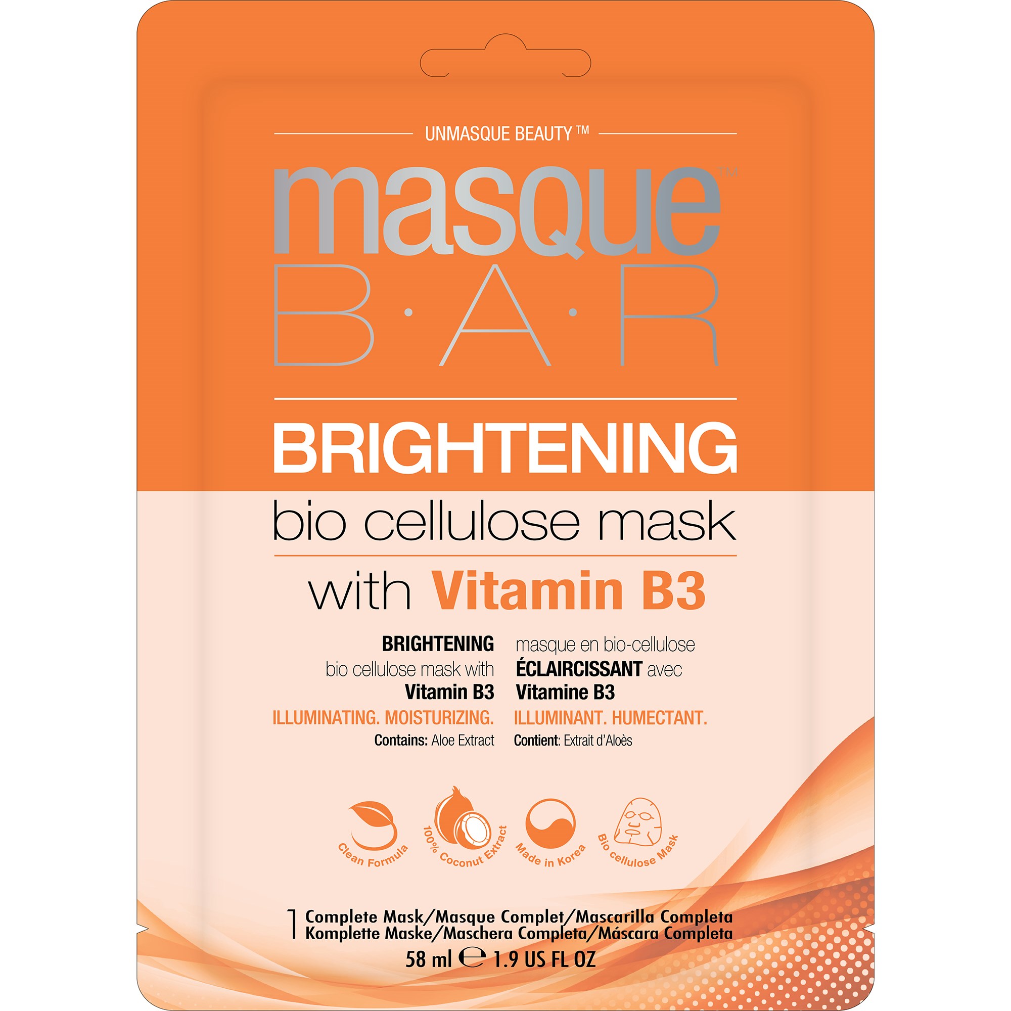 MasqueBar Bio Cellulose Brightening Mask 54 ml