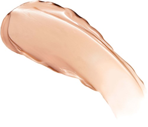 A smear of beige-colored makeup or foundation with a smooth texture and shiny finish.