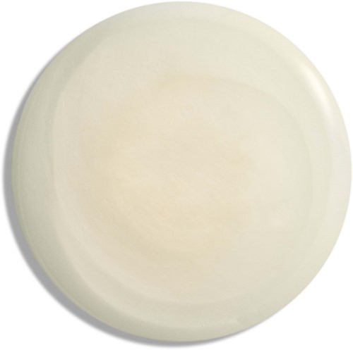 A plain white round plate with no markings or decorations.