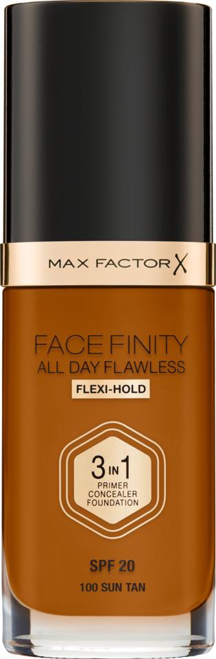 Max Factor All Day Flawless 3-in-1 Foundation 100 Sun Tan