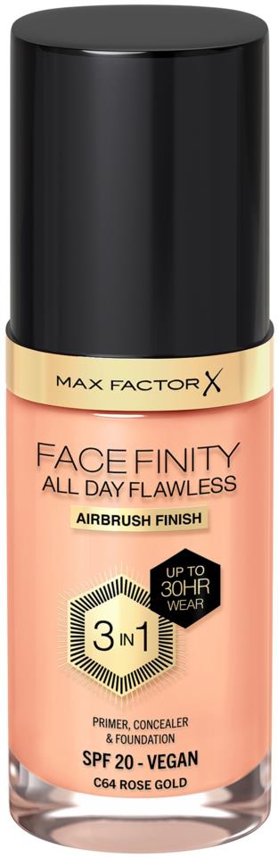 Max Factor Facefinity All Day Flawless 3 In 1 Foundation 64 Rose Gold