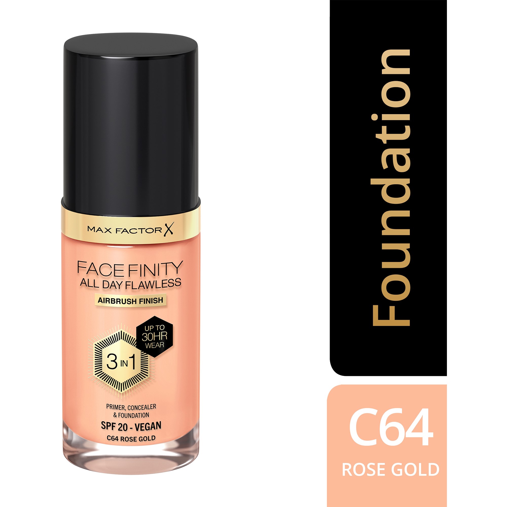 Alternativ bild 1 för MAX FACTOR All Day Flawles 3in1 Foundation 064 Rose gold