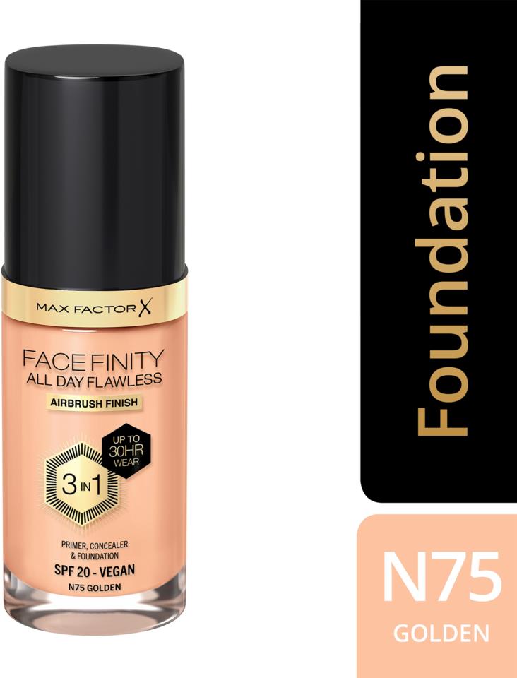Max Factor Facefinity All Day Flawless 3 In 1 Foundation 75 Golden