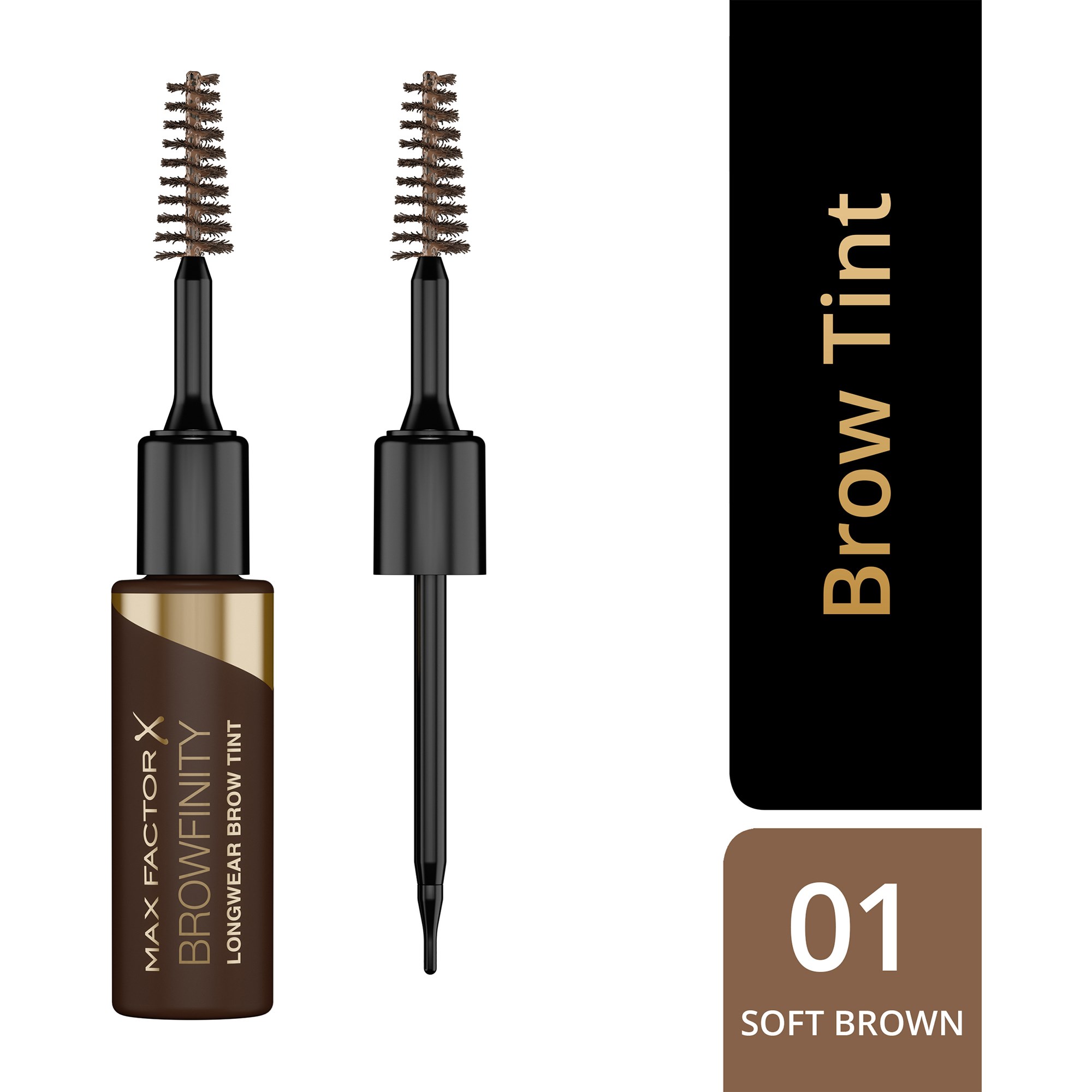 Alternativ bild 1 för Max Factor Brow Finity Super Long 01 Soft Brown