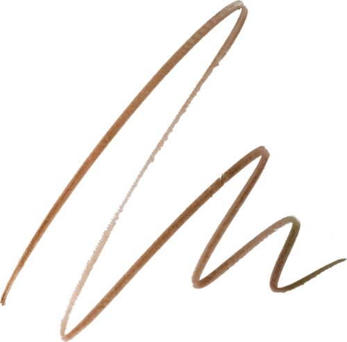 En brun, kurvad och vågig linje på vit bakgrund, som liknar en handskriven signatur eller penseldrag.