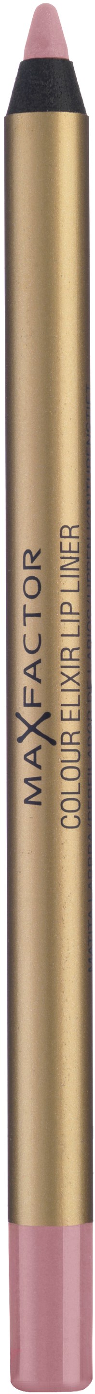 En makeup blyant med sort, pink og gulddesign fra Max Factor.