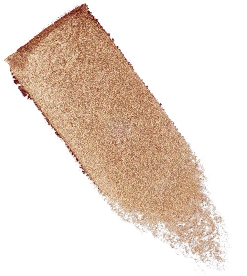 En rektangulär makeup-svamp med rundad topp, ljusbrun färg och texturerad yta.