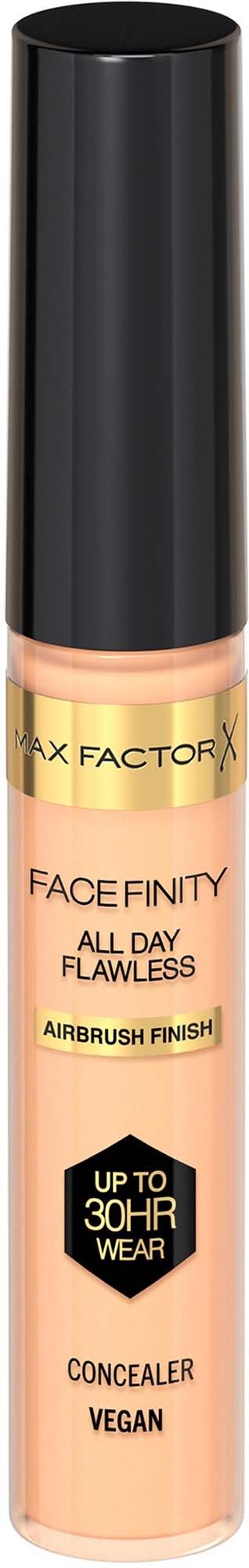 En concealer-stift med svart lokk og beige kropp, merket som Face Finity All Day Flawless.
