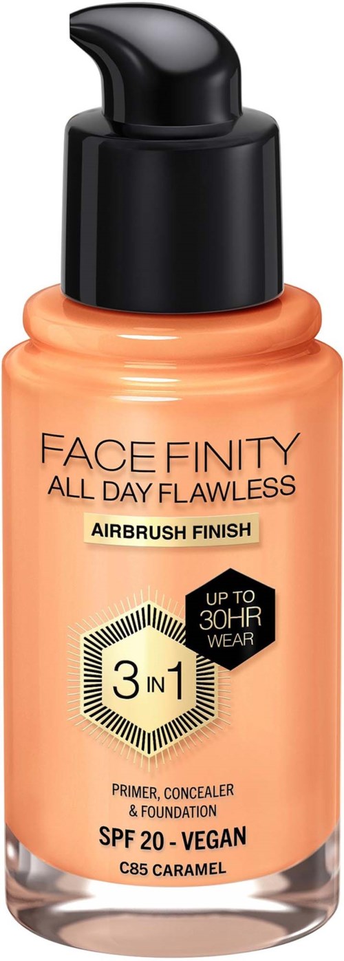 Max Factor Facefinity All Day Flawless 3in1 Liquid Foundation 85 Caramel