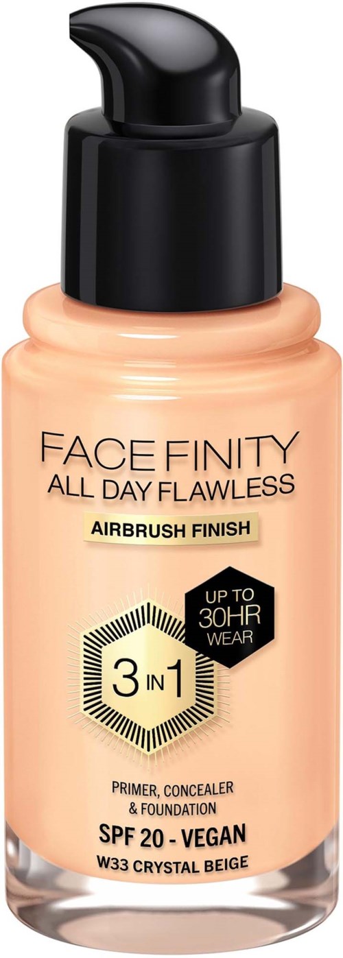 Max Factor Facefinity All Day Flawness 3in1 Liquid Foundation 33 Crystal Beige