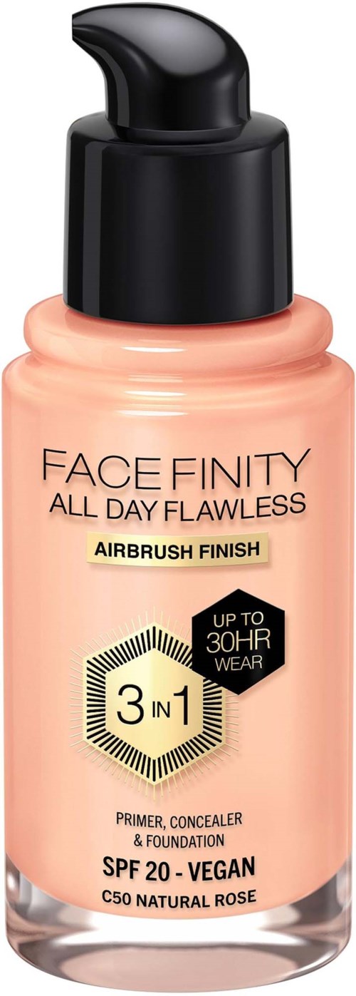 Max Factor Facefinity All Day Flawness 3in1 Liquid Foundation C50 Natural Rose