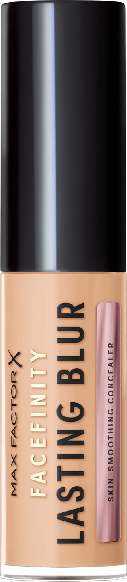 Max Factor X Facefinity Lasting Blur nestemäinen meikkivoide beigeputkilossa mustalla kannella.