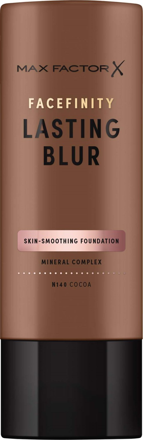 Max Factor Facefinity Lasting Blur foundation tube with pink label and black cap.