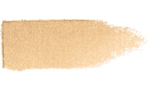 A beige paint stroke with uneven edges on a white background.