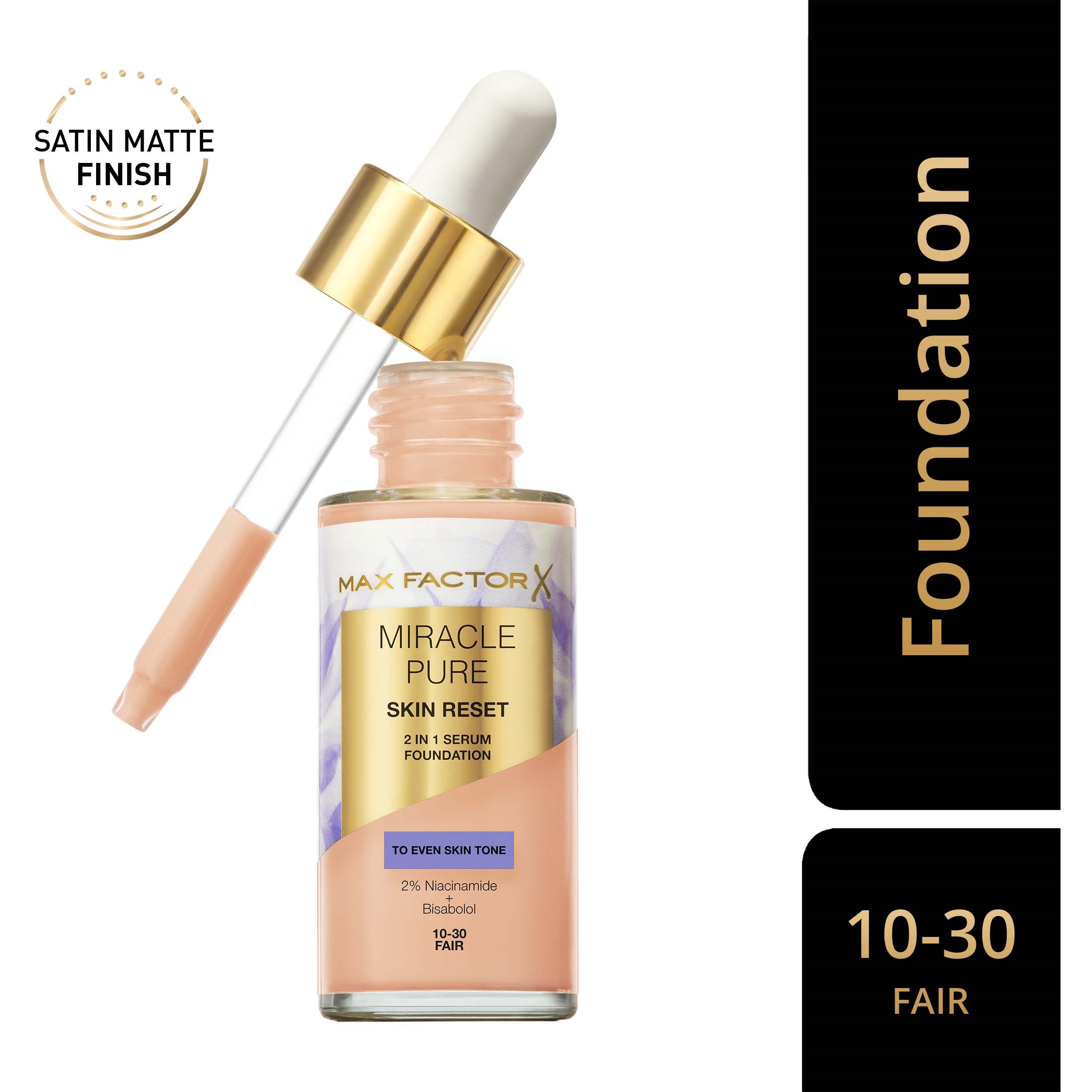 Alternativ bild 1 för Max Factor Miracle Pure Skin Reset 2-in-1 Serum Foundation Fair 3