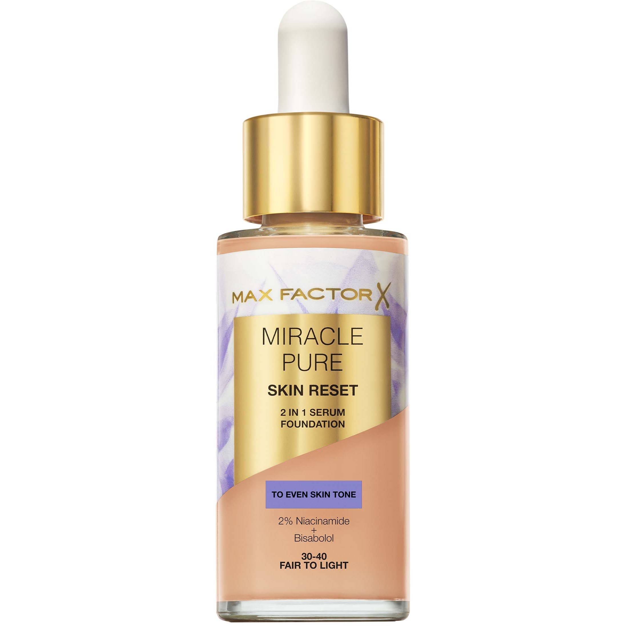 Max Factor Miracle Pure 2In1 Skin Reset Serum Foundation 30-40 Fa