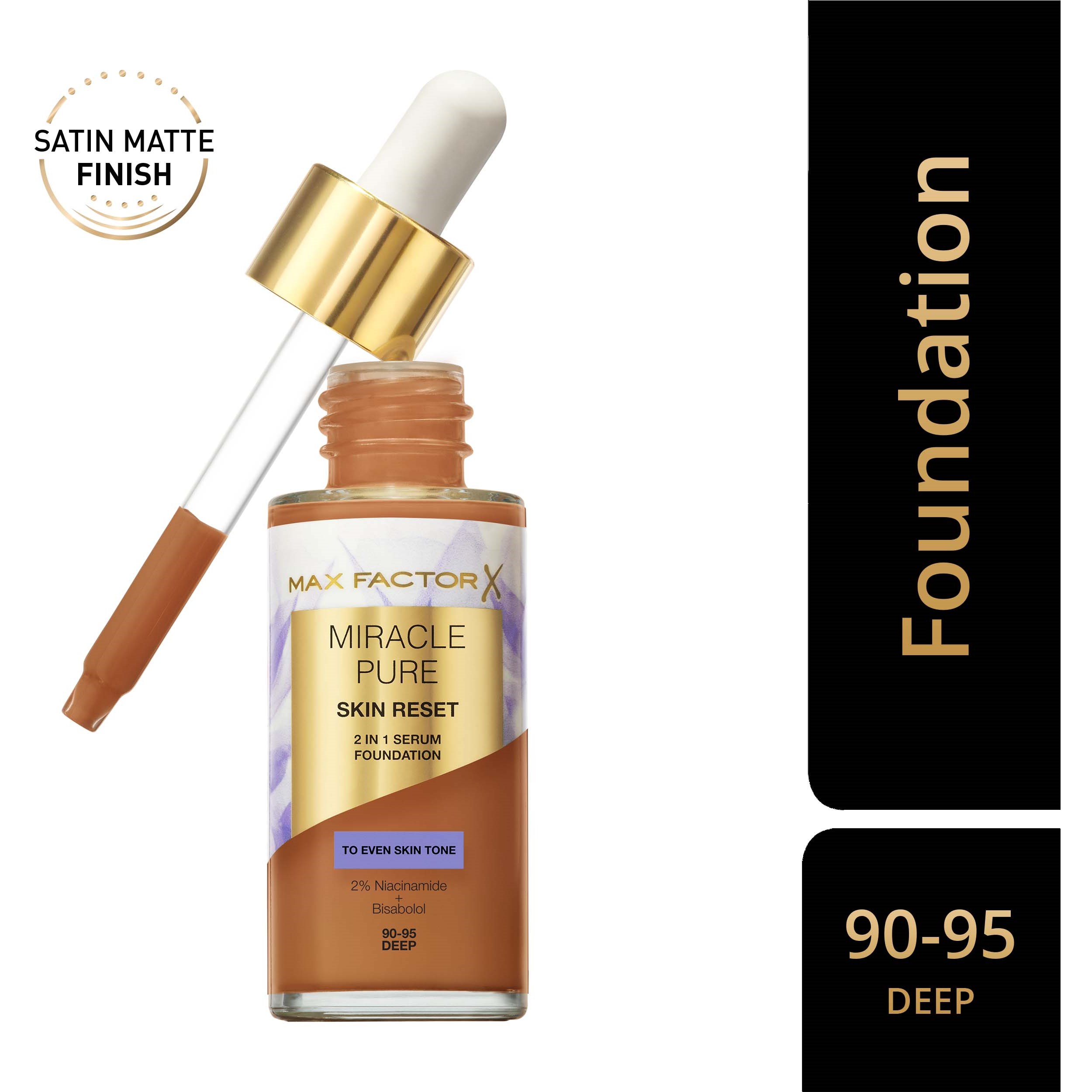 Alternativ bild 1 för Max Factor Miracle Pure Skin Reset 2-in-1 Serum Foundation Medium