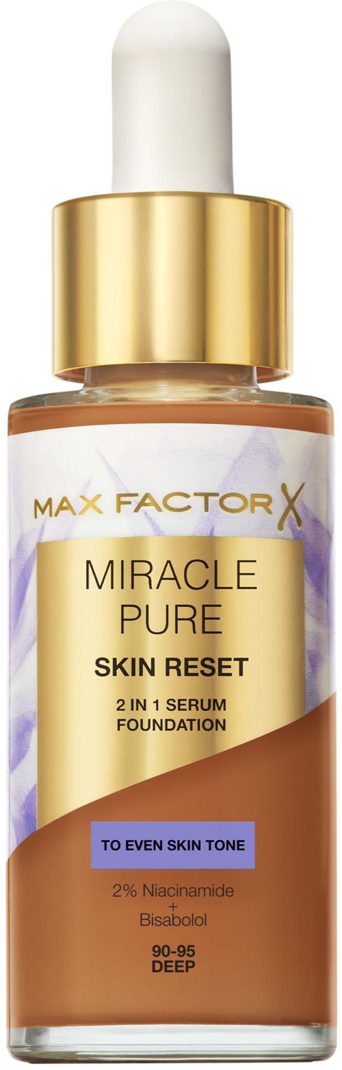 Max Factor Miracle Pure 2in1 Skin Reset Serum Foundation 90-95 Deep