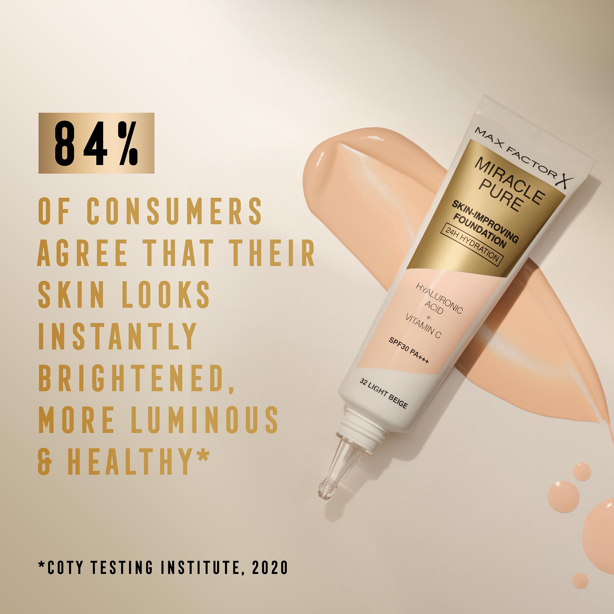 Max Factor Miracle Pure Skin Improving Foundation 33 Crystal Beige (obrázok 3)