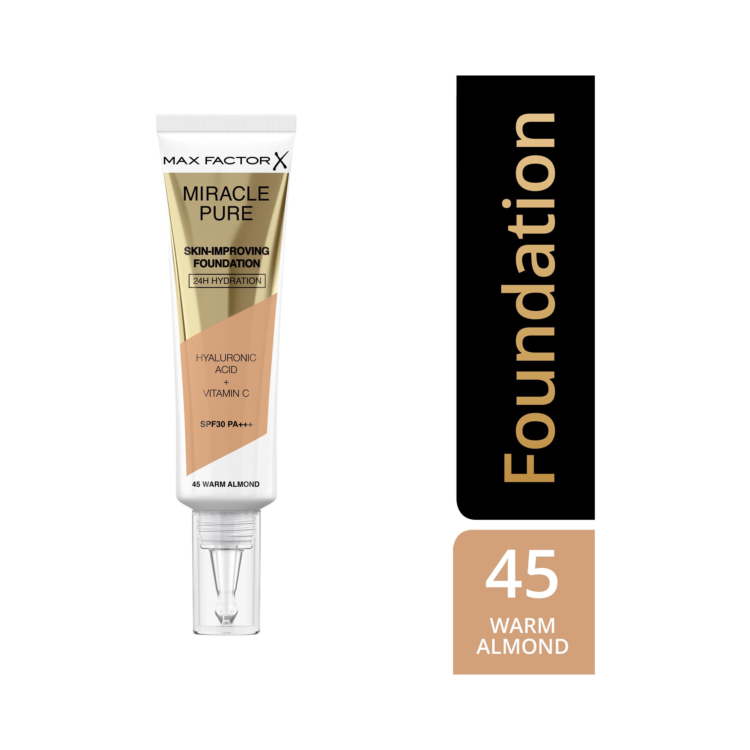 Läs mer om Max Factor Miracle Pure Skin-Improving Foundation 45 Warm Almond