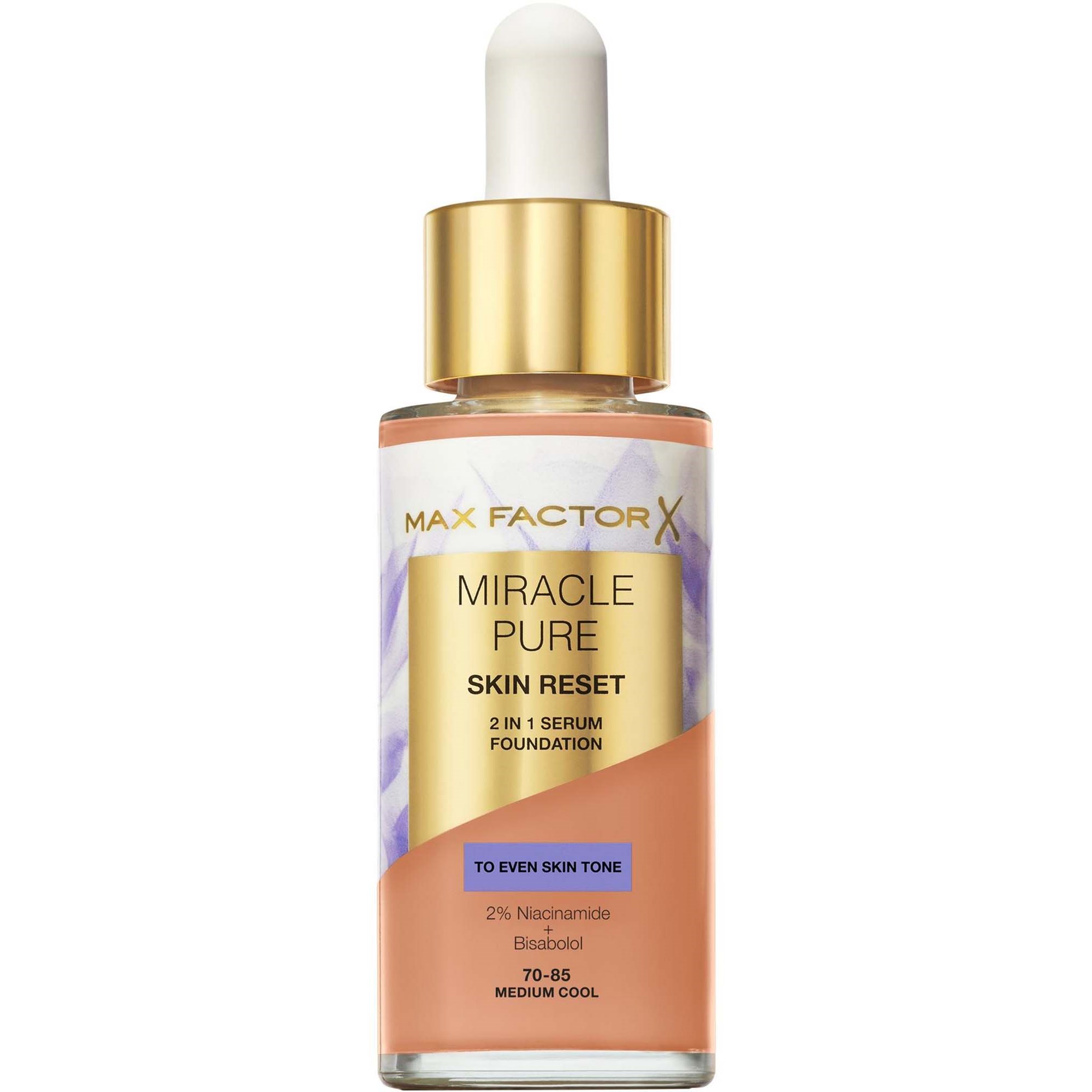 Max Factor Max Factor Miracle Pure Miracle Pure Skin Reset 2 In 1 Serum Foundation 85.5 Medium Cool