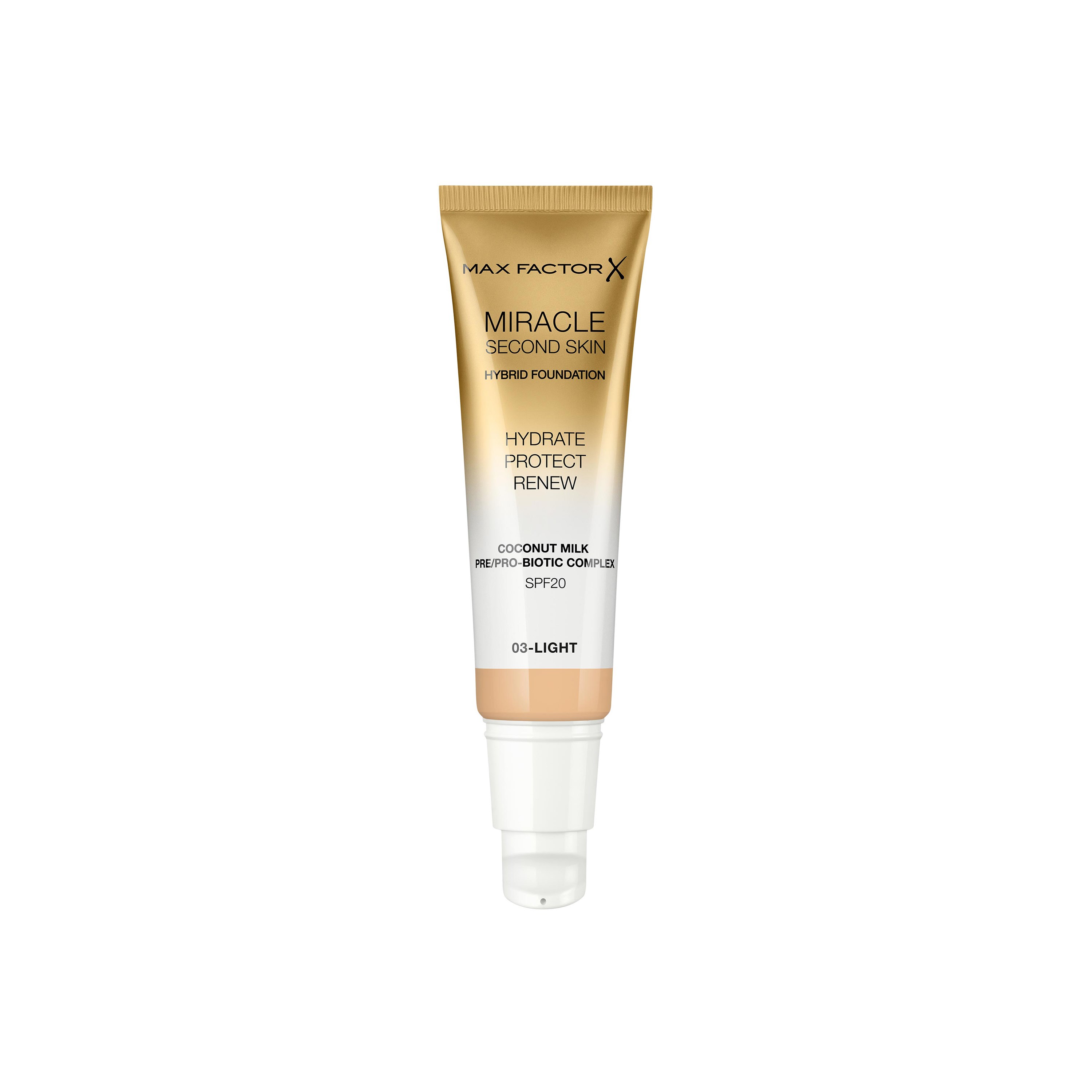 Läs mer om Max Factor Miracle Touch Miracle Second Skin Foundation 003 Light