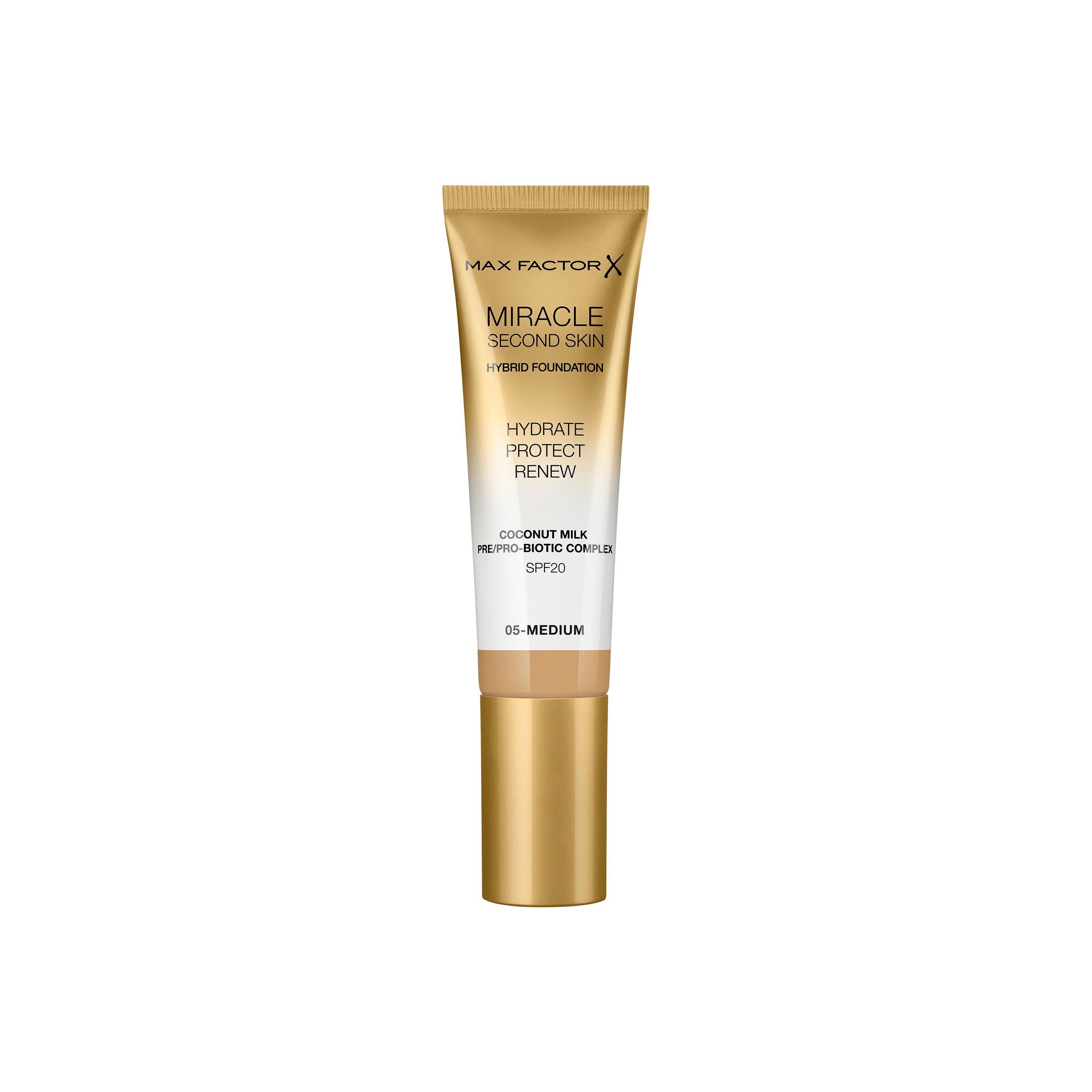 Läs mer om Max Factor Miracle Touch Miracle Second Skin Foundation 005 Medium