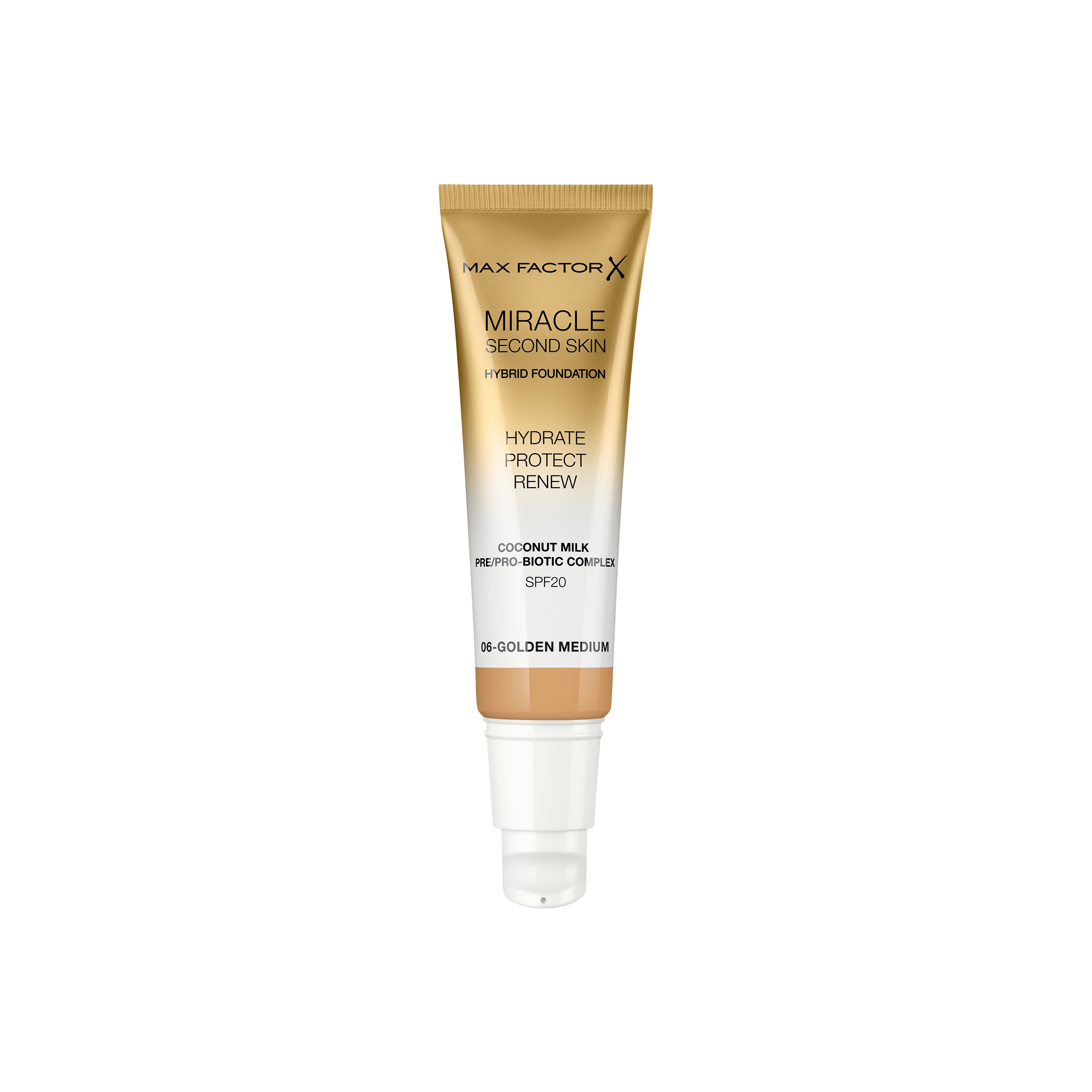 Läs mer om Max Factor Miracle Touch Miracle Second Skin Foundation 006 Gold Mediu